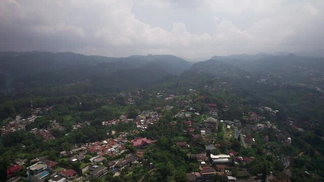 Bandung, West Java, Indonesia. Aerial View of City Bandug