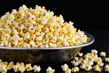 Popcorn butter with high resolution and black background