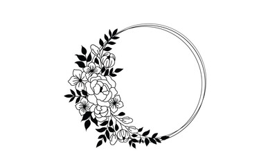 Wedding Floral Frame Vector