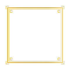 Gold frame square blank picture line border illustration vector