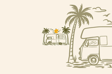 The Camper Van logo conveys an image of adventure and freedom on the road. With a classic and iconic design, this logo creates the impression of comfort and ease in exploring the world.