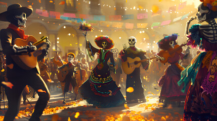 Day of the dead traditonal celebration carnival festival on november 1 and 2 and october 31 or november 6.