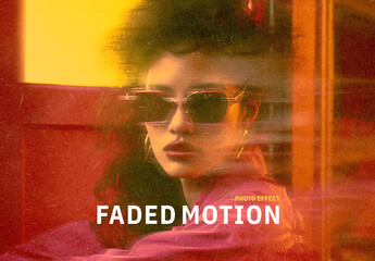 Faded Motion Photo Effect Mockup