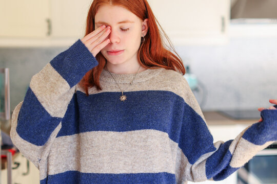 teenage girl wants to sleep. Lack of vitamins in spring and autumn in children and adolescents