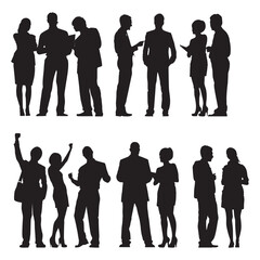 Set of business people silhouettes. Businessmen and businesswomen