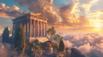 Greek Mythology the Pantheon on Mount Olympus - obrazy, fototapety, plakaty