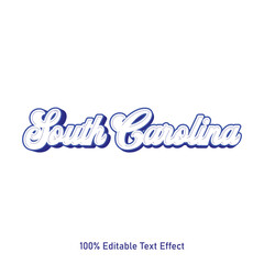 South Carolina text effect vector. Editable college t-shirt design printable text effect vector