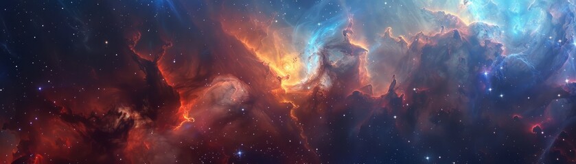 Nebulae canvas merging with wormholes