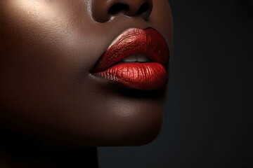 Radiant Beauty, glamorous, lip makeup, black woman, lipstick