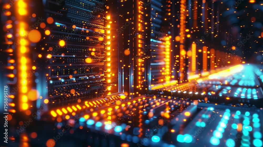 Leinwandbilder Transfer of data to a server or hosting service. FTP (File Transfer Protocol).