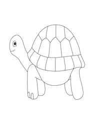 Tortoise coloring book page for kids