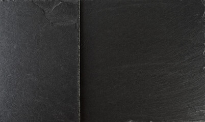 Background, empty slate black board, for serving food.