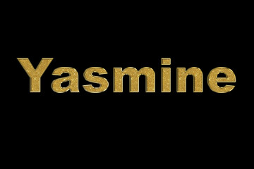 Fototapeta premium Female name . Gold 3D lettering on a black background. For use in graphics , web projects , flyers , business cards . 