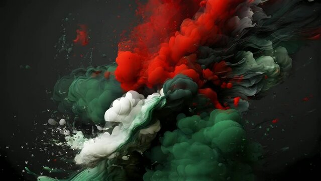 red and green smoke video animation