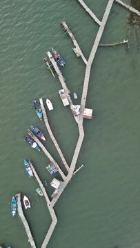Aerial view of Comporta, Portugal, Porto Palafita da Carrasqueira.