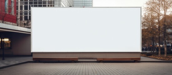 Empty billboard template for advertising seasonal sales message in shopping center.