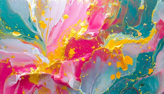Photo of a liquid multicolor art painting abstract