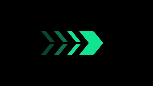 Creative hand drawn arrows animations Motion arrow isolated on black and green screen background
