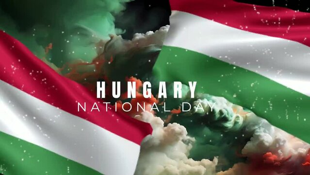 Hungary national day video animation, seamless looping video background animation	