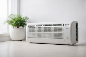 White air conditioning In white modern, ensuring a comfortable atmosphere.