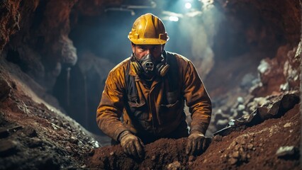 A mining engineer at a mine site.
