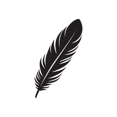 Feather icon. Black silhouette of a bird on a white background.