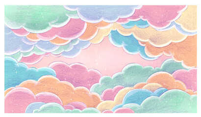 Sky background with colorful clouds