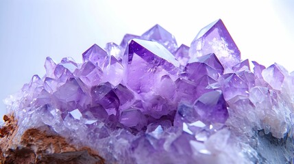 Amethyst Crystal Cluster in Natural Light, purple, gemstones, semi-precious, geology