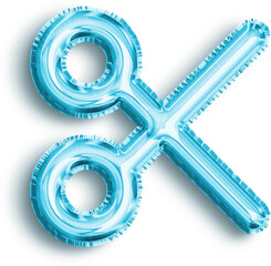 Scissors Cyan Foil Balloon Icon