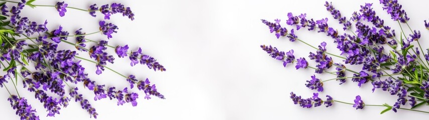 Close up of bouquet of violet purple lavendula lavender branches ( Lavandula angustifolia ) flowers...