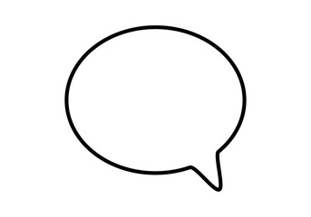 Icono negro de bocadillo vac&iacute;o de hablar en fondo blanco.