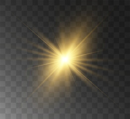 golden dust light png. Bokeh light lights effect background. Christmas glowing dust background Christmas glowing light bokeh confetti and sparkle overlay texture for your design.Transparent yellow sun - obrazy, fototapety, plakaty