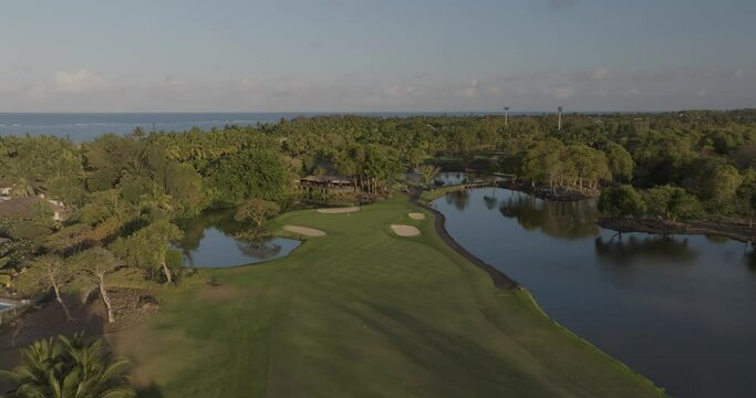Aerial view of Constance Golf Course and Resort, Pointe de Flacq, Mauritius.