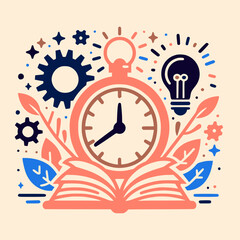 Fototapeta na wymiar Race Against the Clock,. Concept Illustration of Holistic Time Management