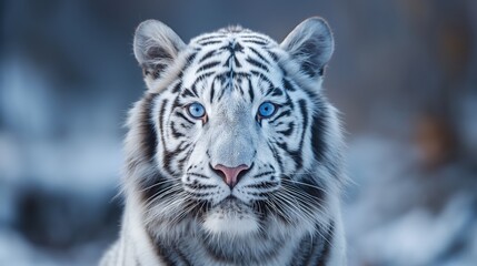 Fototapeta na wymiar white bengal tiger in the wild