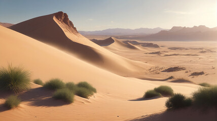 Desert landscape. Dunes and sand in the background.

 - obrazy, fototapety, plakaty