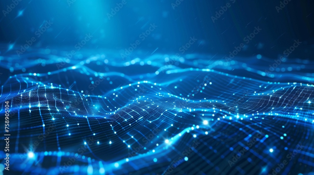 Poster graphite background with wireframe light connection structure depicting abstract blue solar battery,