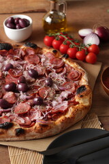 pizza, fast food, sausage