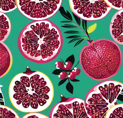 Vector Illustration Pomegranate fruit background