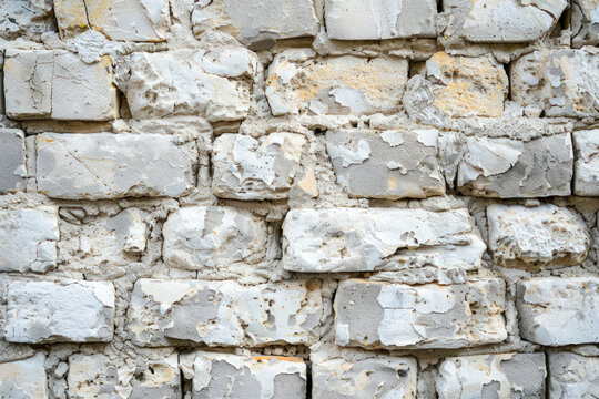 Light grey clay brick and mortar wall in. wallpaper background.