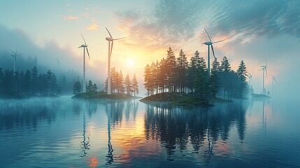 Renewable energy and bioenergy are symbols of ecological concepts - obrazy, fototapety, plakaty