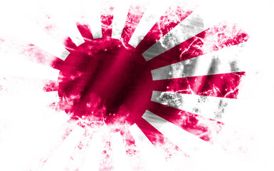White background with torn Japan naval flag