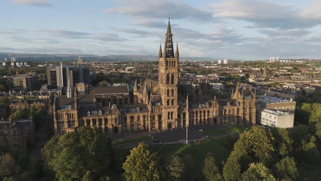 Aerial view of Glasgow, Scotland, United Kingdom.