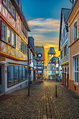 Untertorturm Bad Camberg bei Sonnenuntergang, Bad Camberg, Hessen, Deutschland