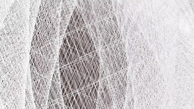 Futuristische Netzstruktur mit dynamischer Linienf&uuml;hrung in moderner &Auml;sthetik, Technologie- und Kreativprojekte in der digitalen Welt, 3D-Illustration, Wissenschaft, Forschung, Konstruktion, wei&szlig;