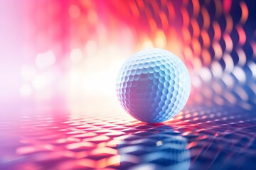 Captivating Abstract Composition with 3D Golf Ball and Digital Grid, blurred lines, wireframe, modern, digital art