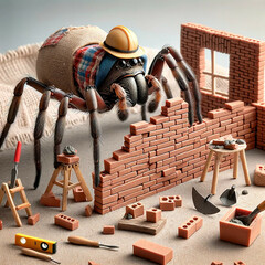  a whimsical and talented spider - obrazy, fototapety, plakaty