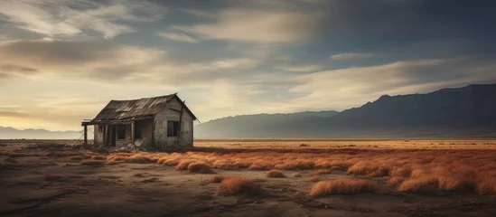 Photo sur Plexiglas Etats Unis Abandoned house in a dry, remote location