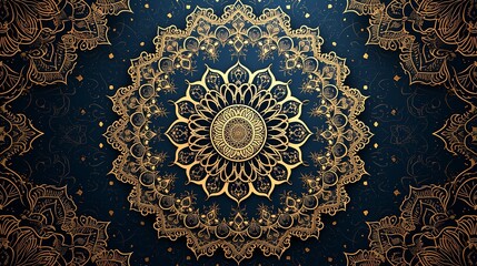 Mandala Vintage Delicate Pattern Gold Lace