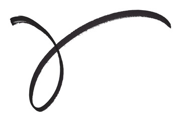 Black stroke brush isolated on transparent background.